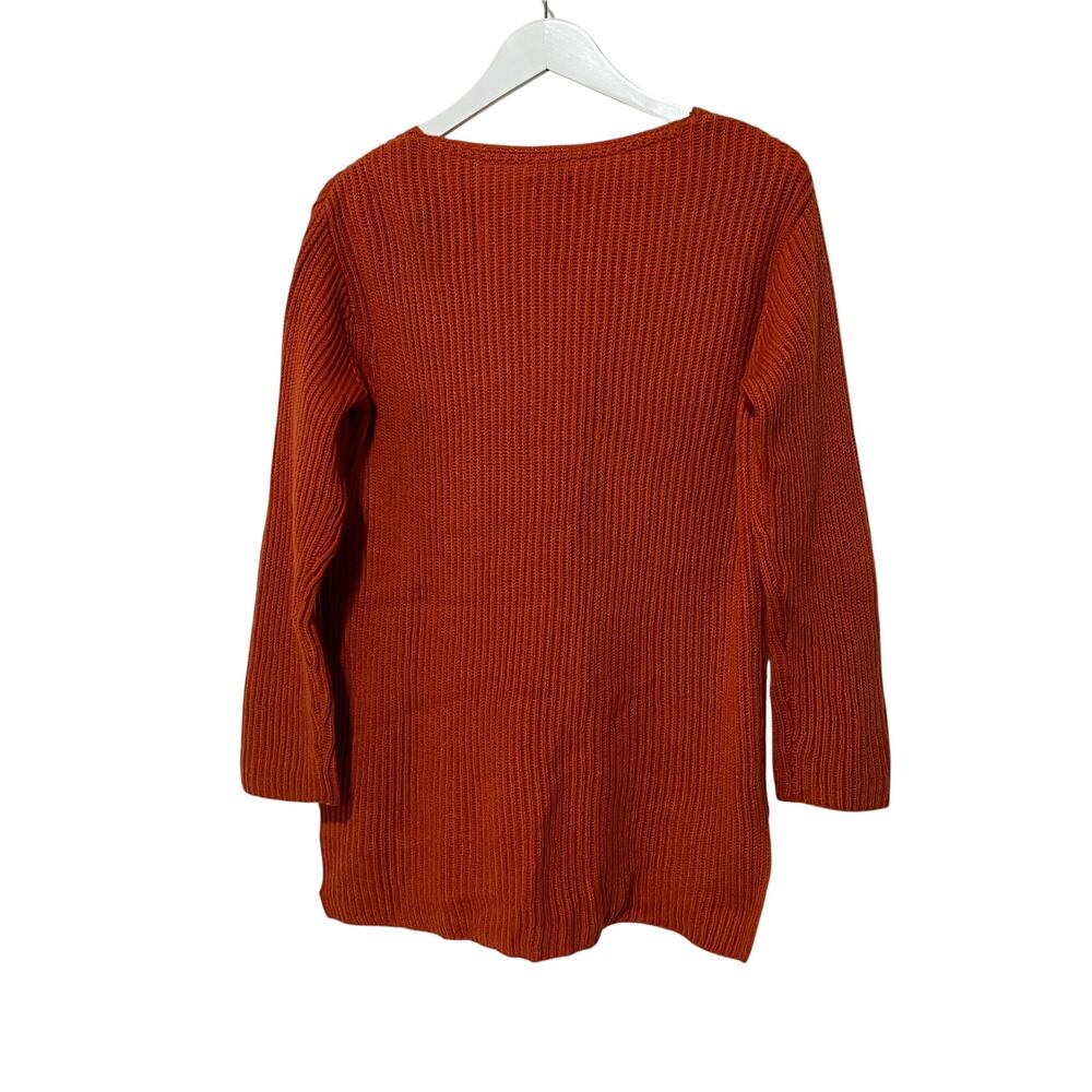 J. JILL WOMENS SMALL PULLOVER ROUND NECK WOOL BLEND SWEATER BURNT ORANGE NEW - Picture 3 of 12